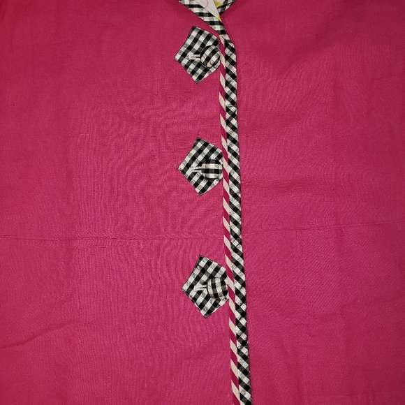 KOOS Of Course Pink Linen Blend Geometric Print Reversible Blazer Jacket Sz L - Picture 8 of 16